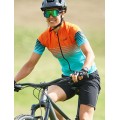 Cross Lady Radtrikot Damen kurzarm türkis/orange (E22-4180) Cross Lady Radtrikot Damen kurzarm türkis/orange (E22-4180)
