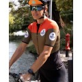 GORDONA Radtrikot Damen kurzarm schwarz/olivgrün/rot (E21-4120)