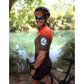 GORDONA Radtrikot Damen kurzarm schwarz/olivgrün/rot (E21-4120)