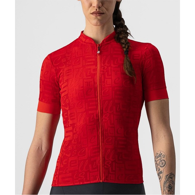 Promessa Jacquard Radtrikot Damen kurzarm rot Promessa Jacquard Radtrikot Damen kurzarm rot
