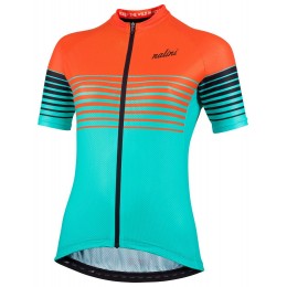 Cross Lady Radtrikot Damen kurzarm türkis/orange (E22-4180) Cross Lady Radtrikot Damen kurzarm türkis/orange (E22-4180)