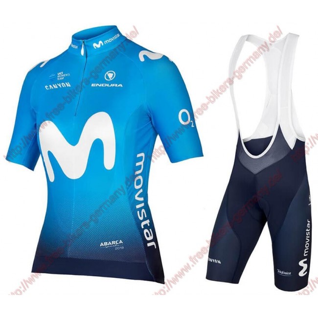Radsport MOVISTAR TEAM 2018 Damen Radbekleidung Satz Trikot Kurzarm+Trägerh Radsport MOVISTAR TEAM 2018 Damen Radbekleidung Satz Trikot Kurzarm+Trägerh
