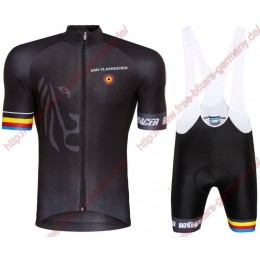 Radsport Bioracer Van Vlaanderen schwarz 2018 Radbekleidung Satz Trikot Kurzarm+Trägerh Radsport Bioracer Van Vlaanderen schwarz 2018 Radbekleidung Satz Trikot Kurzarm+Trägerh