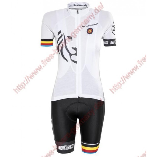 Radsport Bioracer Van Vlaanderen Damen Weiß schwarz 2018 Radbekleidung Satz Trikot Kurzarm+Trägerh Radsport Bioracer Van Vlaanderen Damen Weiß schwarz 2018 Radbekleidung Satz Trikot Kurzarm+Trägerh