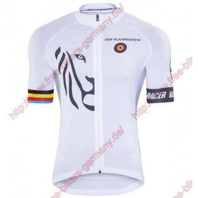 Radsport Bioracer Van Vlaanderen Weiß schwarz 2018 Trikot Kurzarm Radsport Bioracer Van Vlaanderen Weiß schwarz 2018 Trikot Kurzarm