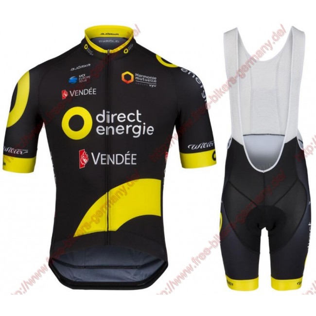 Radsport TEAM DIRECT ENERGIE 2018 Radbekleidung Satz Trikot Kurzarm+Trägerh Radsport TEAM DIRECT ENERGIE 2018 Radbekleidung Satz Trikot Kurzarm+Trägerh