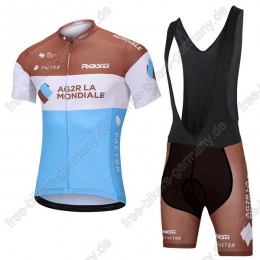 AG2R La Mondiale Radbekleidung Satz Trikot Kurzarm+Trägerhosen  AG2R La Mondiale Radbekleidung Satz Trikot Kurzarm+Trägerhosen