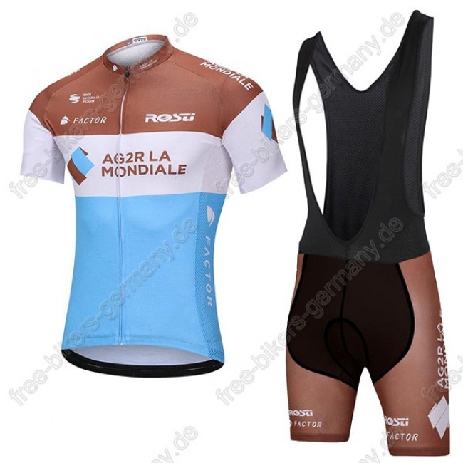 AG2R La Mondiale Radbekleidung Satz Trikot Kurzarm+Trägerhosen  AG2R La Mondiale Radbekleidung Satz Trikot Kurzarm+Trägerhosen
