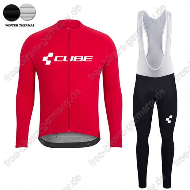 Profiteam 2018 Cube rot winter thermal fleece Fahrradbekleidung Trikot Langarm+Lang Tr Profiteam 2018 Cube rot winter thermal fleece Fahrradbekleidung Trikot Langarm+Lang Tr