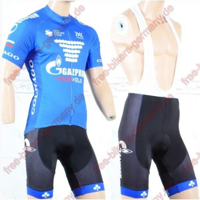 Profiteam 2018 Gazprom-Rusvelo Radbekleidung Satz Trikot Kurzarm+Trägerh Profiteam 2018 Gazprom-Rusvelo Radbekleidung Satz Trikot Kurzarm+Trägerh