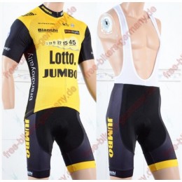 Profiteam 2018 LottoNL-Jumbo Radbekleidung Satz Trikot Kurzarm+Trägerh