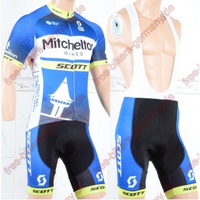 Profiteam 2018 Mitchelton Scott blau Radbekleidung Satz Trikot Kurzarm+Trägerh Profiteam 2018 Mitchelton Scott blau Radbekleidung Satz Trikot Kurzarm+Trägerh