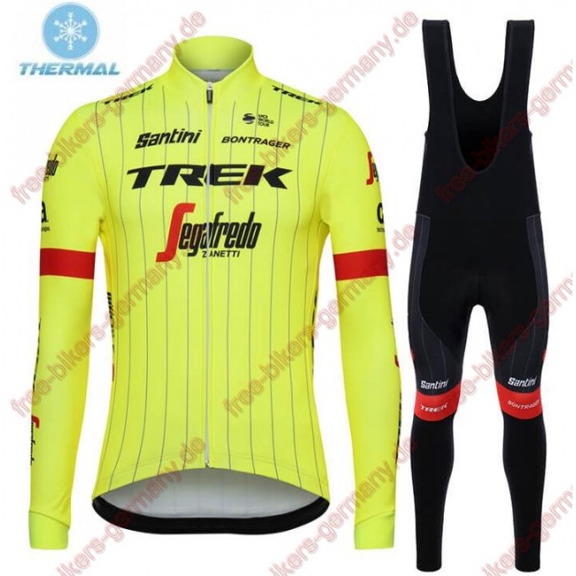 Profiteam 2018 Trek Segafredo thermique fluo gelb Fahrradbekleidung Trikot Langarm+Lang Tr Profiteam 2018 Trek Segafredo thermique fluo gelb Fahrradbekleidung Trikot Langarm+Lang Tr