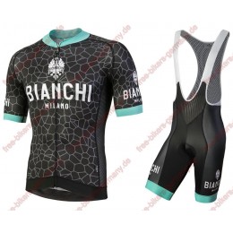 Profiteam 2018 Bianchi Milano Venteno Radbekleidung Satz Trikot Kurzarm+Trägerhosen Sets