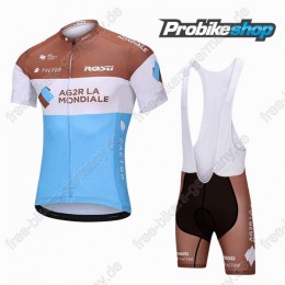 AG2R La Mondiale Radbekleidung Satz Trikot Kurzarm+Trägerhosen Set  AG2R La Mondiale Radbekleidung Satz Trikot Kurzarm+Trägerhosen Set
