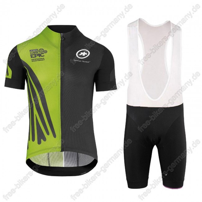 Assos SS.Capeepicx Radbekleidung Satz Trikot Kurzarm+Trägerhosen Set Grün schw Assos SS.Capeepicx Radbekleidung Satz Trikot Kurzarm+Trägerhosen Set Grün schw