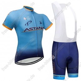 Astana blau Radbekleidung Satz Trikot Kurzarm+Trägerhosen  Astana blau Radbekleidung Satz Trikot Kurzarm+Trägerhosen