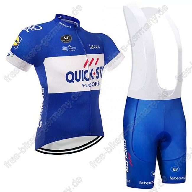 Quick Step Floors blau Radbekleidung Satz Trikot Kurzarm+Trägerhosen Quick Step Floors blau Radbekleidung Satz Trikot Kurzarm+Trägerhosen