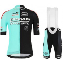 Fahrradbekleidung Radsport 2020 Bianchi Countervail Radbekleidung Satz Trikot Kurzarm+Trägerhosen Se