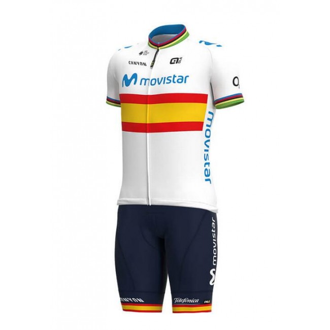 Fahrradbekleidung Radsport 2020 MOVISTAR TEAM Spanish Champion Radbekleidung Satz Trikot Kurzarm+Trägerhosen Set Out Fahrradbekleidung Radsport 2020 MOVISTAR TEAM Spanish Champion Radbekleidung Satz Trikot Kurzarm+Trägerhosen Set Out