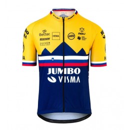 Fahrradbekleidung Radsport 2020 TEAM JUMBO VISMA SLOVENIAN CHAMPION Tenue Cyclisme Trikot Kurzarm Outl