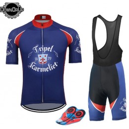 Fahrradbekleidung Radsport 2020 Tripel Karmeliet Radbekleidung Satz Trikot Kurzarm+Trägerhosen Set Outlet Grün Bl