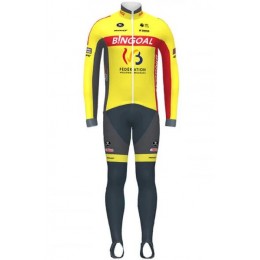 Fahrradbekleidung Radsport 2020 WALLONIE BRUXELLES Set Radbekleidung Trikot Langarm+ Trägerhos