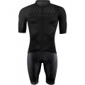 FASHION Radsport-Set (Radtrikot langer RV+Trägerhose) schwarz