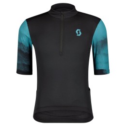 GRAVEL 10 Radtrikot kurzarm schwarz/blaugrün GRAVEL 10 Radtrikot kurzarm schwarz/blaugrün
