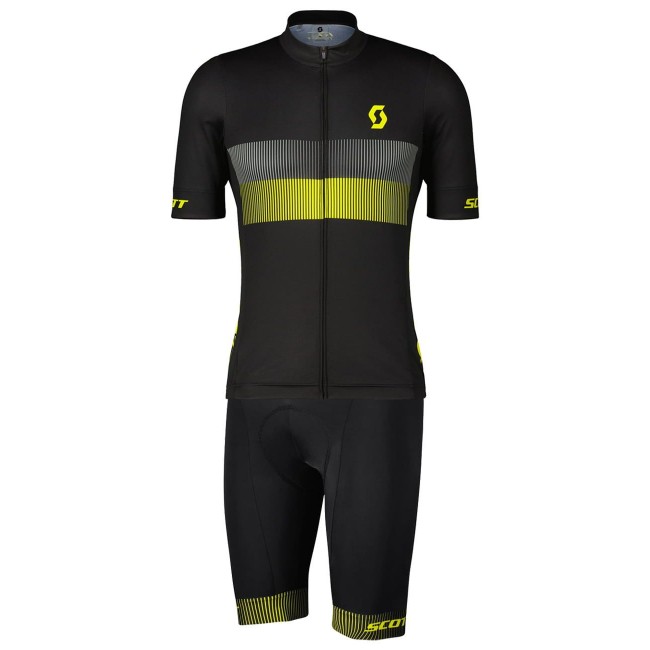 RC TEAM 10 Radsport-Set (Kurzarmtrikot+Trägerhose) schwarz/gelb RC TEAM 10 Radsport-Set (Kurzarmtrikot+Trägerhose) schwarz/gelb