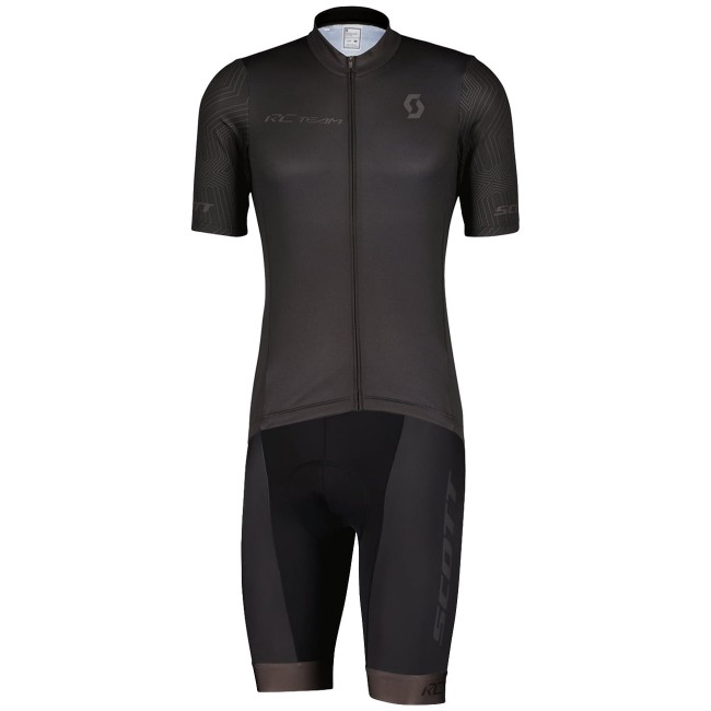 RC TEAM 10 Radsport-Set (Kurzarmtrikot+Trägerhose) schwarz/dunkelgrau RC TEAM 10 Radsport-Set (Kurzarmtrikot+Trägerhose) schwarz/dunkelgrau