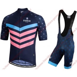 Profiteams BIANCHI MILANO Nicandro Blue Radbekleidung Satz Trikot Kurzarm+Trägerhosen Se