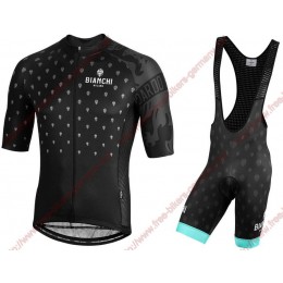Profiteams BIANCHI MILANO Savignano Black Radbekleidung Satz Trikot Kurzarm+Trägerhosen Se