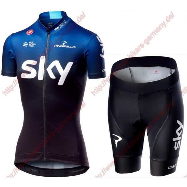 Profiteams TEAM SKY 2019 Damen Fietskleding Set Trikot Kurzarm Outlet+Korte fiet Profiteams TEAM SKY 2019 Damen Fietskleding Set Trikot Kurzarm Outlet+Korte fiet