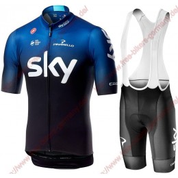 Profiteams TEAM SKY 2019 Radbekleidung Satz Trikot Kurzarm+Trägerhosen Se Profiteams TEAM SKY 2019 Radbekleidung Satz Trikot Kurzarm+Trägerhosen Se