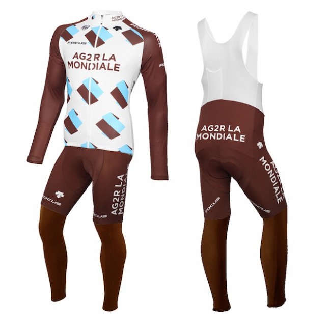 2015 Ag2r La Mondiale Team Fahrradbekleidung Satz Radtrikot Langarm+Lang Trägerhose 2015 Ag2r La Mondiale Team Fahrradbekleidung Satz Radtrikot Langarm+Lang Trägerhose