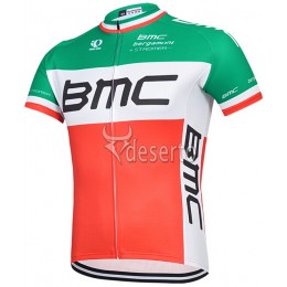 2015 BMC Radtrikot Kurzarm Rot und Grün