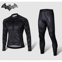 2015 Bat-Man Fahrradbekleidung Radtrikot Satz Langarm und Lange Fahrradhose