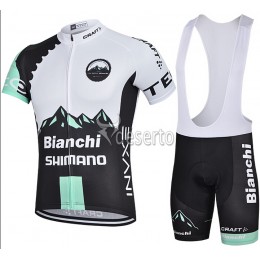 2015 Bianchi Shimano Fahrradbekleidung Satz Fahrradtrikot Kurzarm Trikot und Kurz Trägerhose
