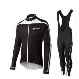 2015 Cube schwarz Weiß Fahrradbekleidung Radtrikot Satz Langarm und Lange Trägerhose schwarz