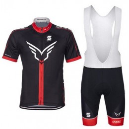 2015 Felt Fahrradbekleidung Satz Fahrradtrikot Kurzarm Trikot und Kurz Trägerhose schwarz rot