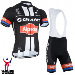 2015 GIANT-ALPECIN Radtrikot Kurzarm schwarz und Kurz Trägerhose