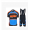 2015 KTM Proteam Blau Schwarz Fahrradbekleidung Satz Fahrradtrikot Kurzarm Trikot und Kurz Trägerhose