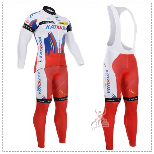 2015 Katusha Fahrradbekleidung Radtrikot Satz Langarm und Lange Trägerhose 2015 Katusha Fahrradbekleidung Radtrikot Satz Langarm und Lange Trägerhose