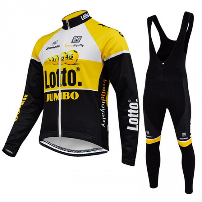 2015 Lotto Jumbo Fahrradbekleidung Radtrikot Satz Langarm und Lange Trägerhose 2015 Lotto Jumbo Fahrradbekleidung Radtrikot Satz Langarm und Lange Trägerhose