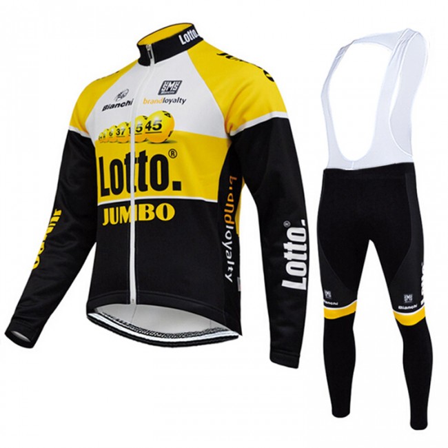 2015 Lotto Jumbo Fahrradbekleidung Radtrikot Satz Langarm und Lange Trägerhose 2015 Lotto Jumbo Fahrradbekleidung Radtrikot Satz Langarm und Lange Trägerhose