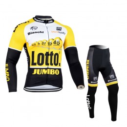 2015 Lotto Fahrradbekleidung Radtrikot Satz Langarm und Lange Fahrradhose