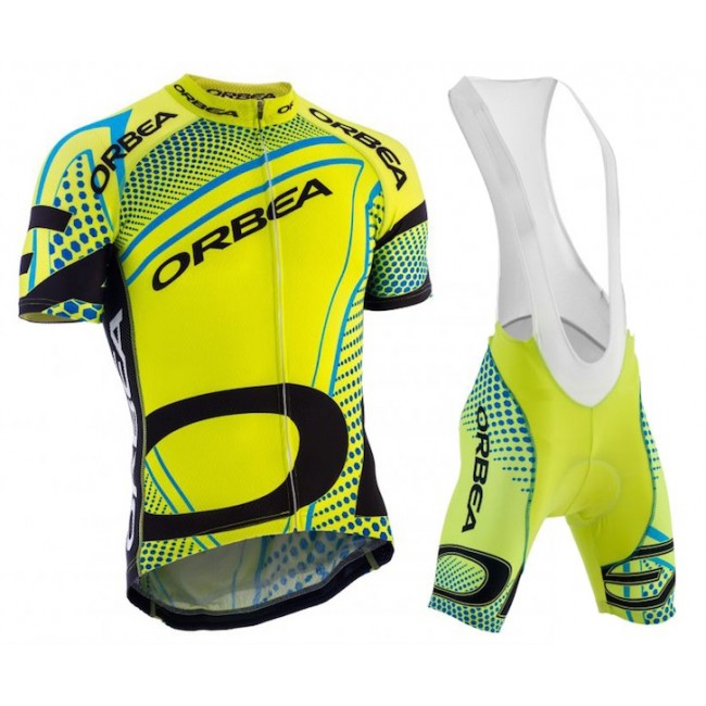 2015 Orbea fluo Gelb Blau Fahrradbekleidung Satz Fahrradtrikot Kurzarm Trikot und Kurz Trägerhose 2015 Orbea fluo Gelb Blau Fahrradbekleidung Satz Fahrradtrikot Kurzarm Trikot und Kurz Trägerhose