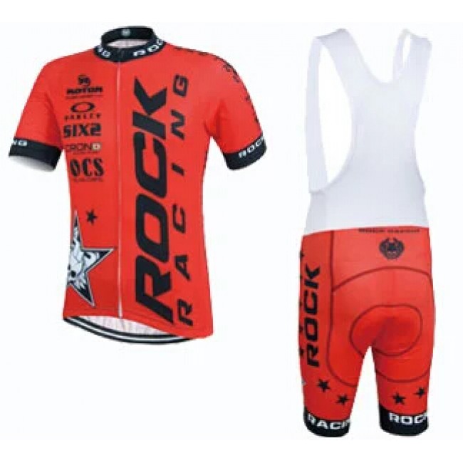 2015 Rock Racing Rot Fahrradbekleidung Satz Fahrradtrikot Kurzarm Trikot und Kurz Trägerhose 2015 Rock Racing Rot Fahrradbekleidung Satz Fahrradtrikot Kurzarm Trikot und Kurz Trägerhose