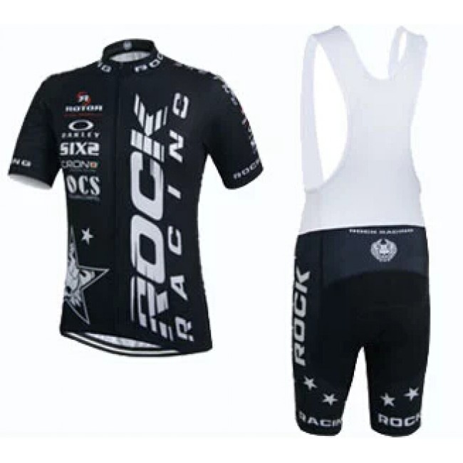 2015 Rock Racing Schwarz Fahrradbekleidung Satz Fahrradtrikot Kurzarm Trikot und Kurz Trägerhose 2015 Rock Racing Schwarz Fahrradbekleidung Satz Fahrradtrikot Kurzarm Trikot und Kurz Trägerhose